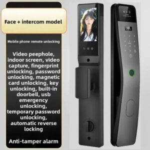 Serrure Intelligente V15 Intercom – Caméra, Écran intérieur & App Tuya
